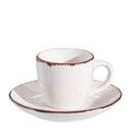 Piece Coffee Cup Set White Stoneware 6 Pieces